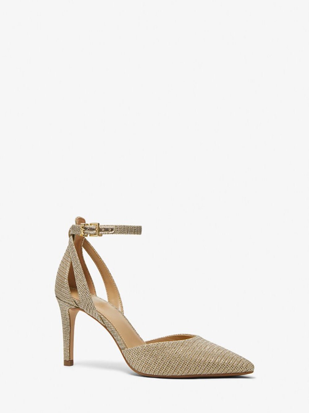 Michael Kors Metallic Gold Pointed Ankle-Strap Heels
